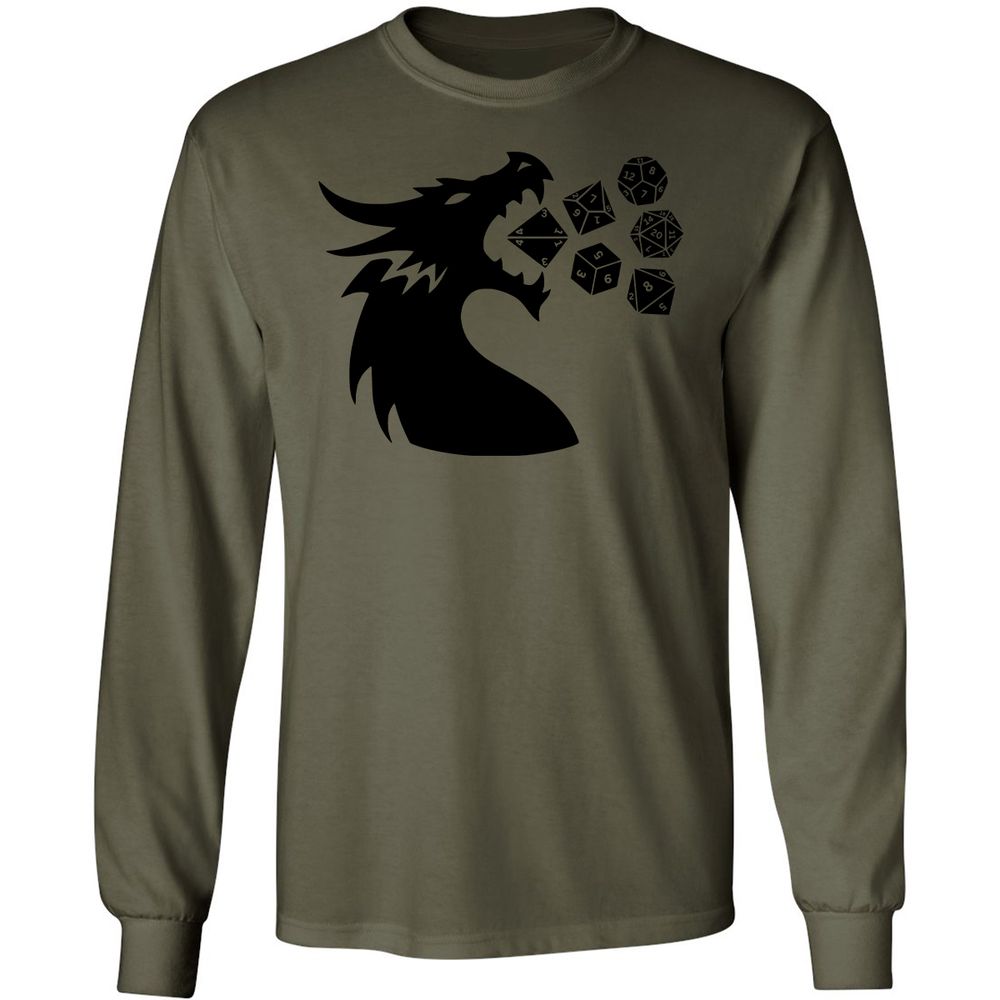 Pac And Dragon Long Sleeve T-Shirt - Military Green - 7