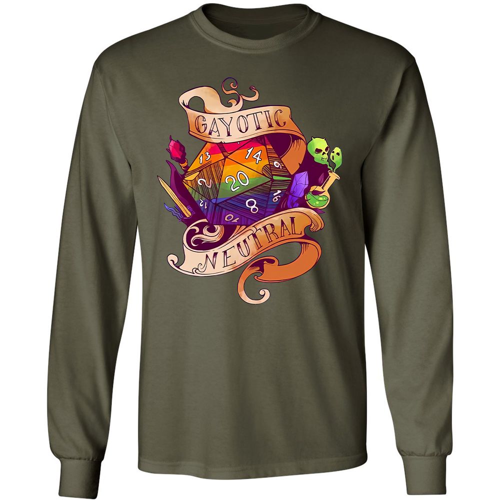 Gayotic Neutral Long Sleeve T-Shirt - Military Green - 7