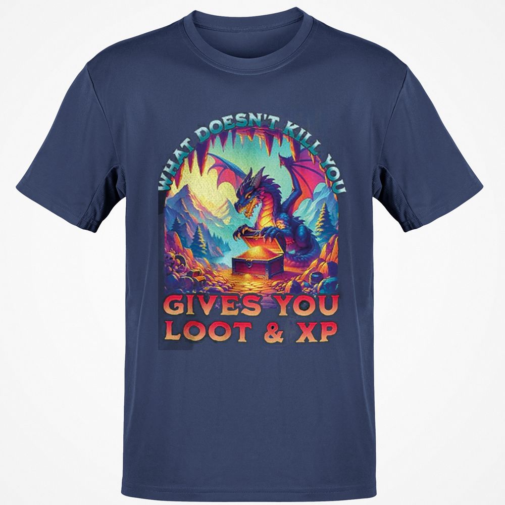 What Doesn't Kill You Give You Loot & XP Classic Unisex T-Shirt - Navy - 7