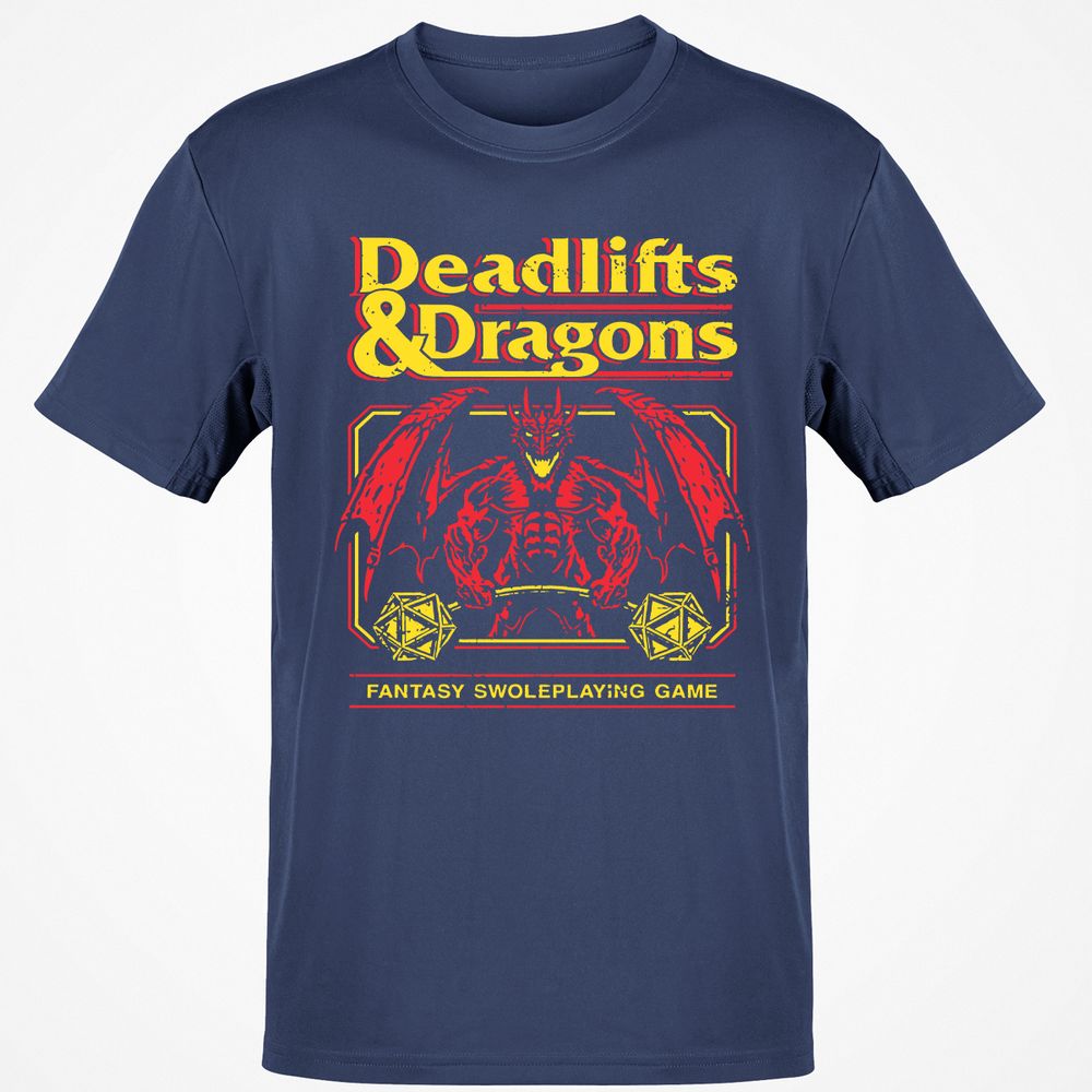 Deadlifts And Dragons Classic Unisex T-Shirt - Navy - 7