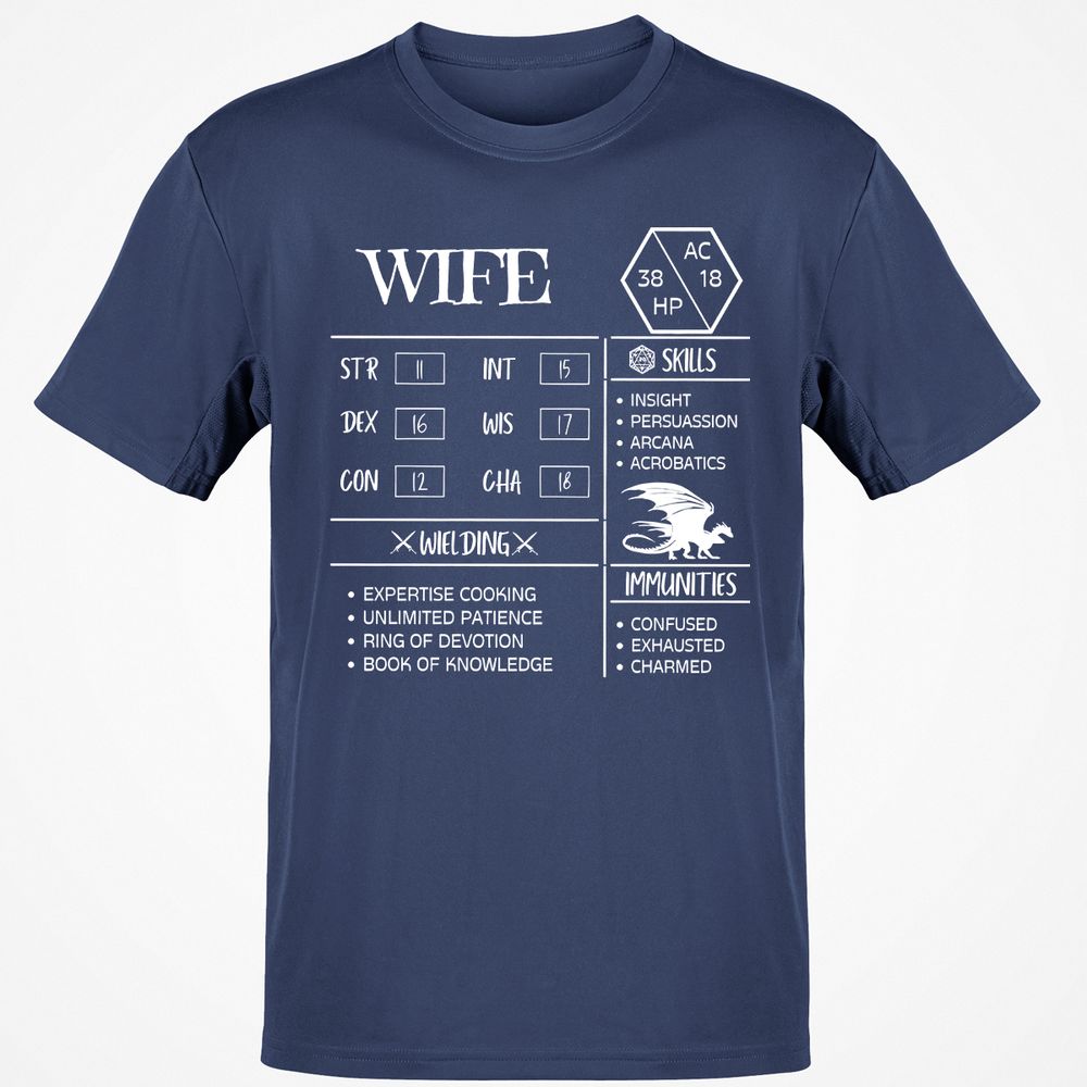 Wife Stats 2 Classic Unisex T-Shirt - Navy - 7