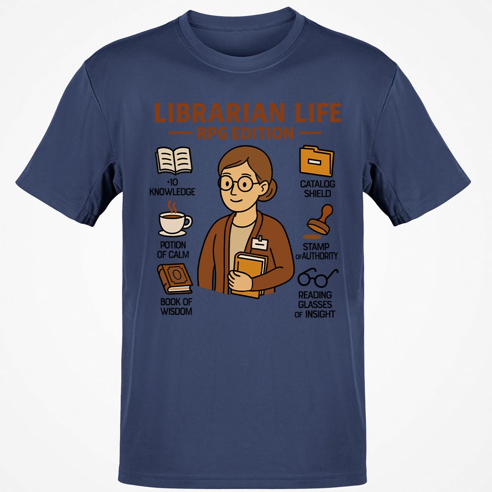 Librarian Life RPG Edition Classic Unisex T-Shirt - Navy - 7
