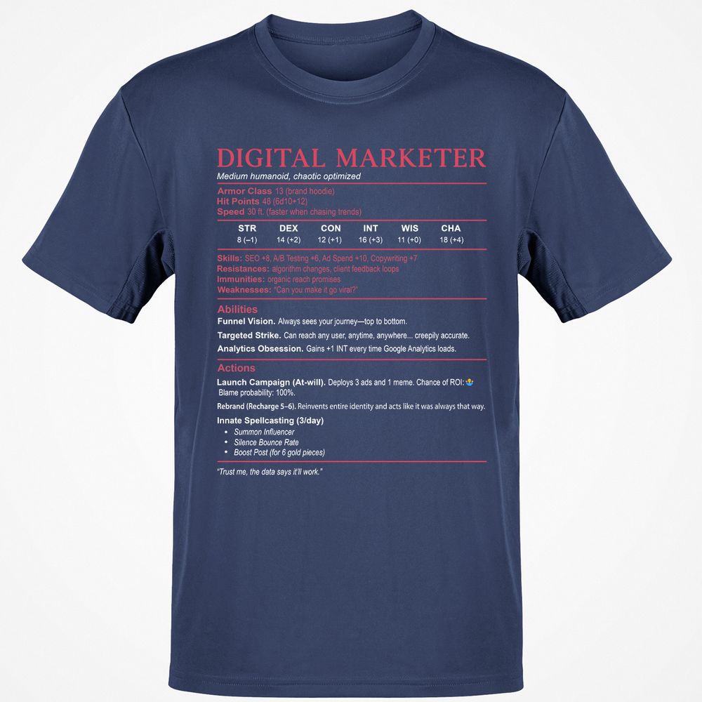 Digital Marketer Stats Classic Unisex T-Shirt - Navy - 7