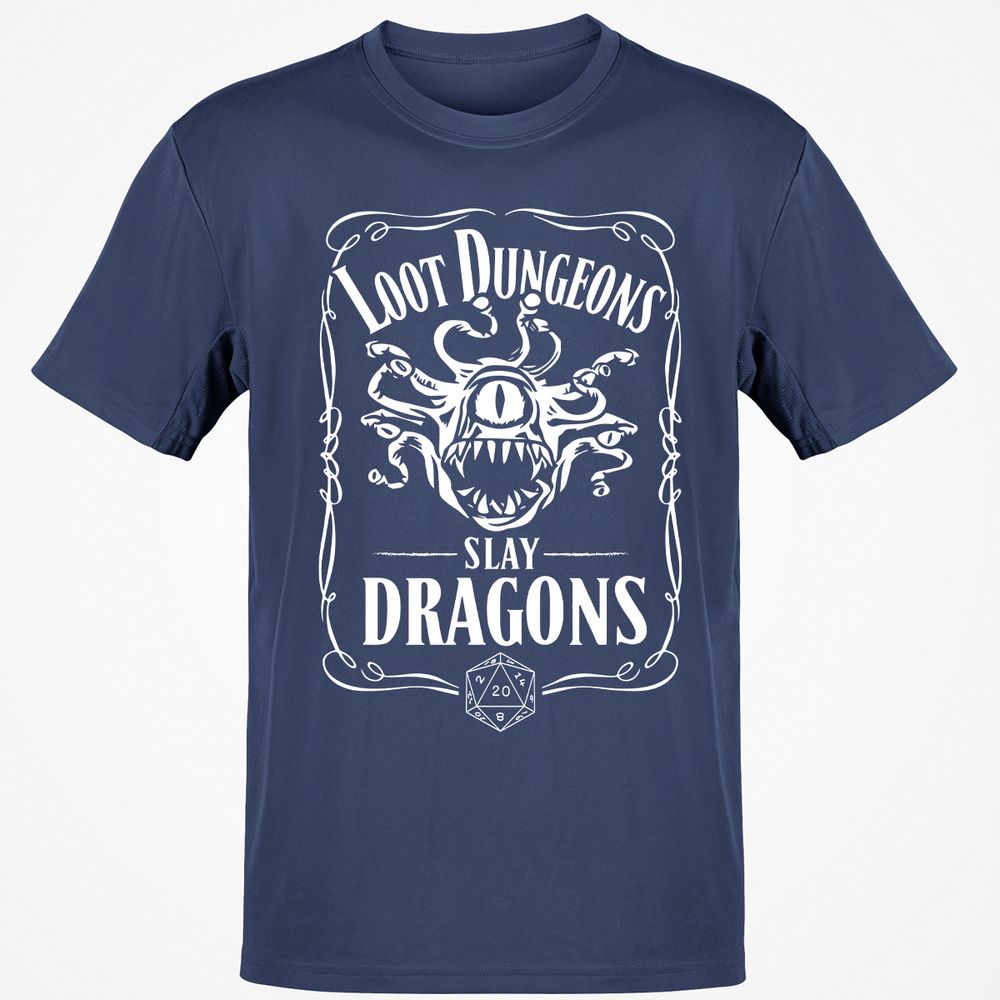 Loot Dungeon Slay Dragons Classic Unisex T-Shirt - Navy - 7