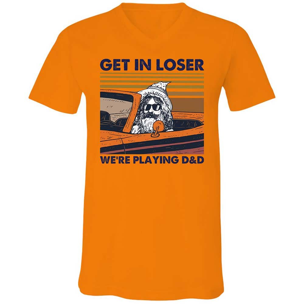Get in Loser Unisex V-Neck T-Shirt - Orange - 7