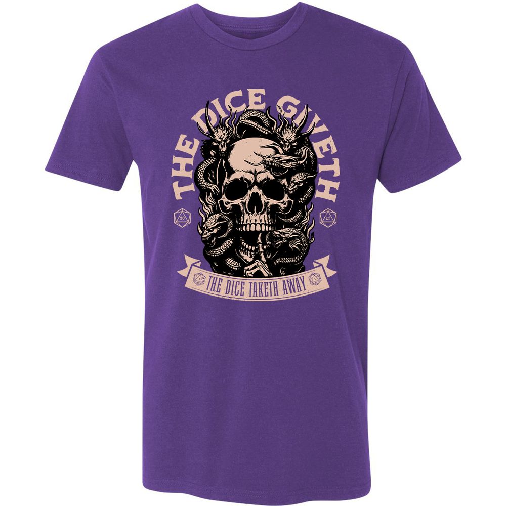 The Dice Giveth The Dice Taketh Away Premium Unisex T-Shirt - Purple Rush - 7