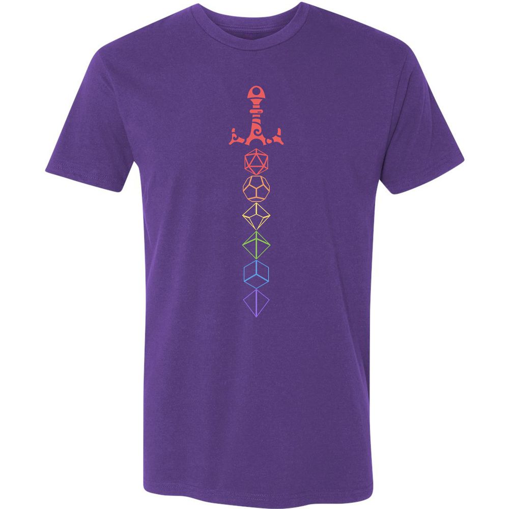 Rainbow Dice Sword LGBT Premium Unisex T-Shirt - Purple Rush - 7