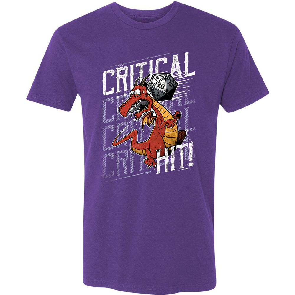 Funny Dragon Critical Hit Premium Unisex T-Shirt - Purple Rush - 7