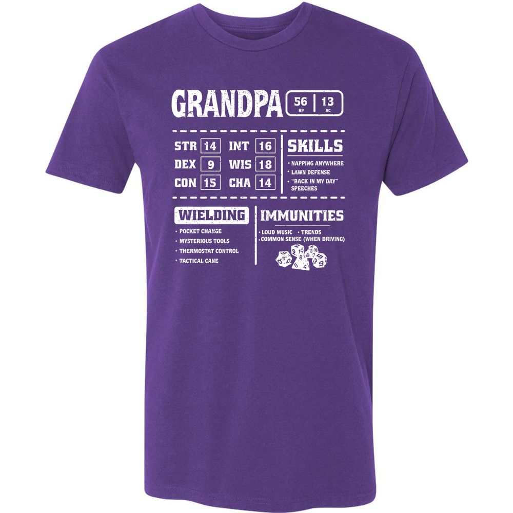 Grandpa Stats 2 Premium Unisex T-Shirt - Purple Rush - 7