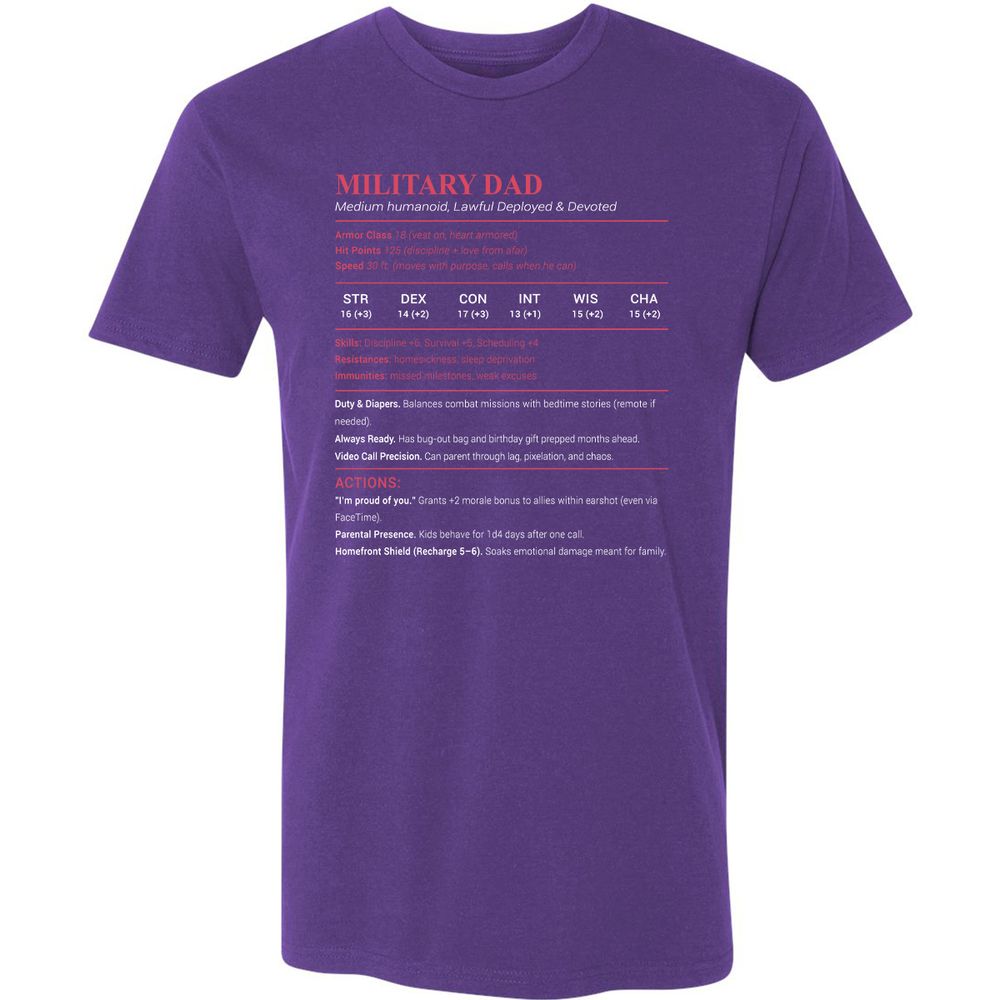 Military Dad Premium Unisex T-Shirt - Purple Rush - 7