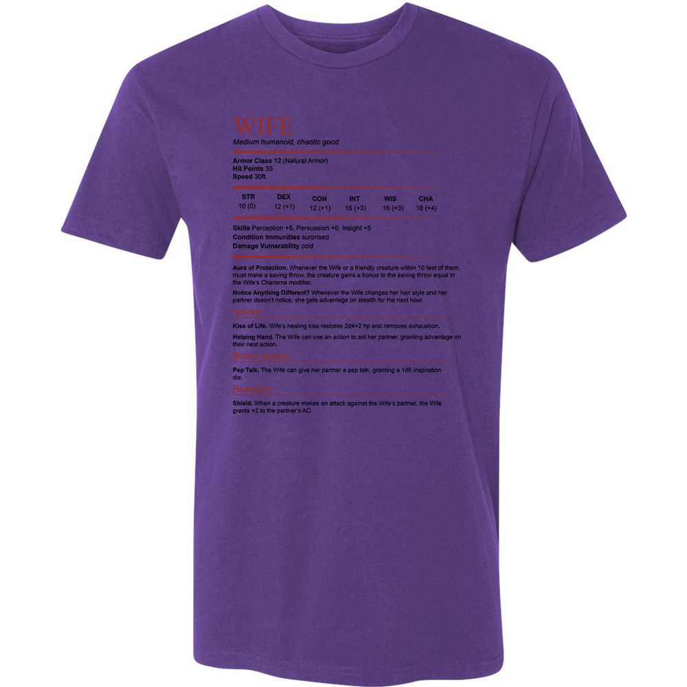 Wife White Premium Unisex T-Shirt - Purple Rush - 7