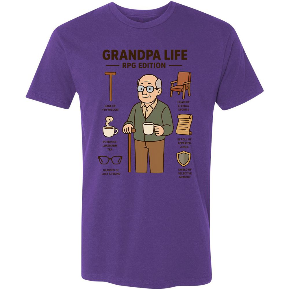 Grandpa Life RPG Edition Premium Unisex T-Shirt - Purple Rush - 7