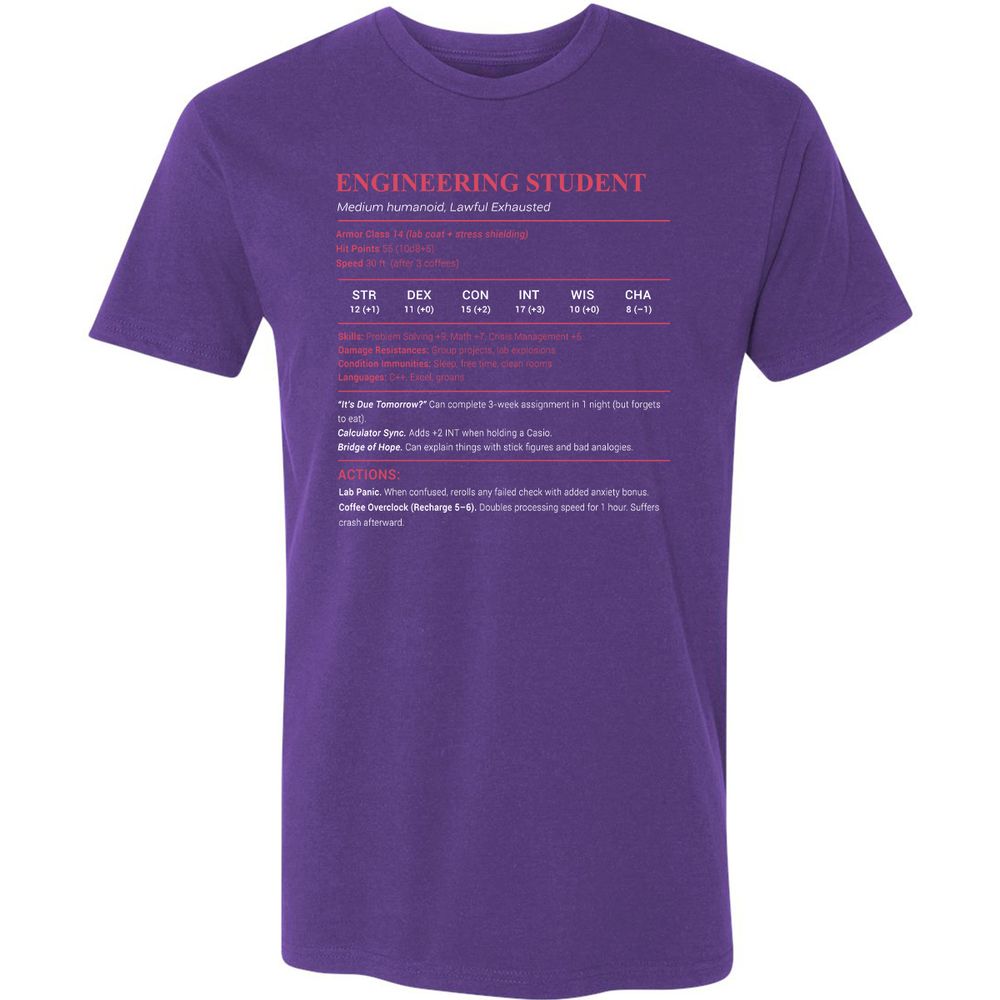 Engineering Student Premium Unisex T-Shirt - Purple Rush - 7