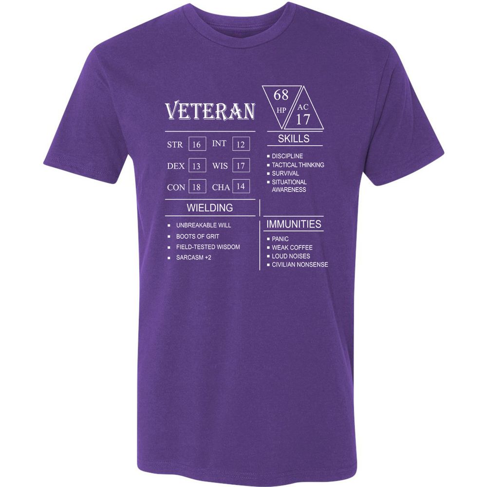 Veteran New Premium Unisex T-Shirt - Purple Rush - 7