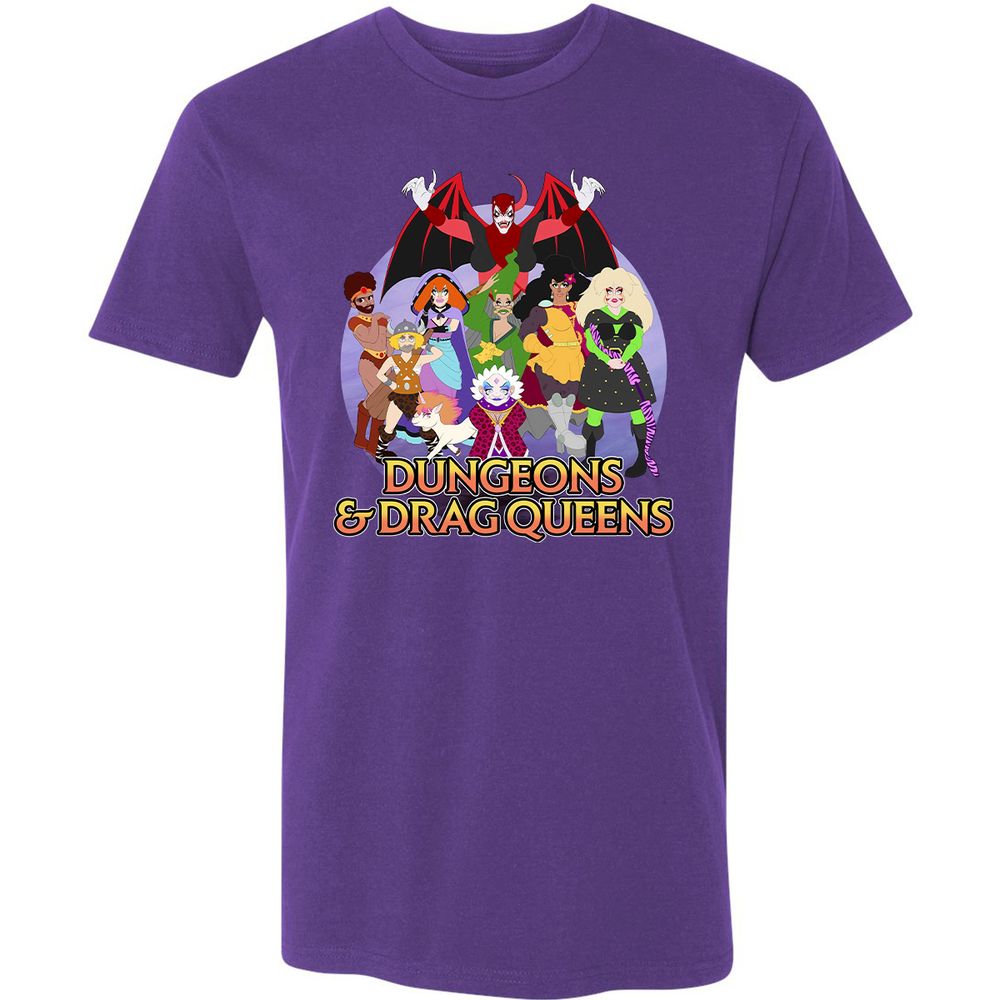 Dungeons n Drag Queens Cartoon Premium Unisex T-Shirt - Purple Rush - 7