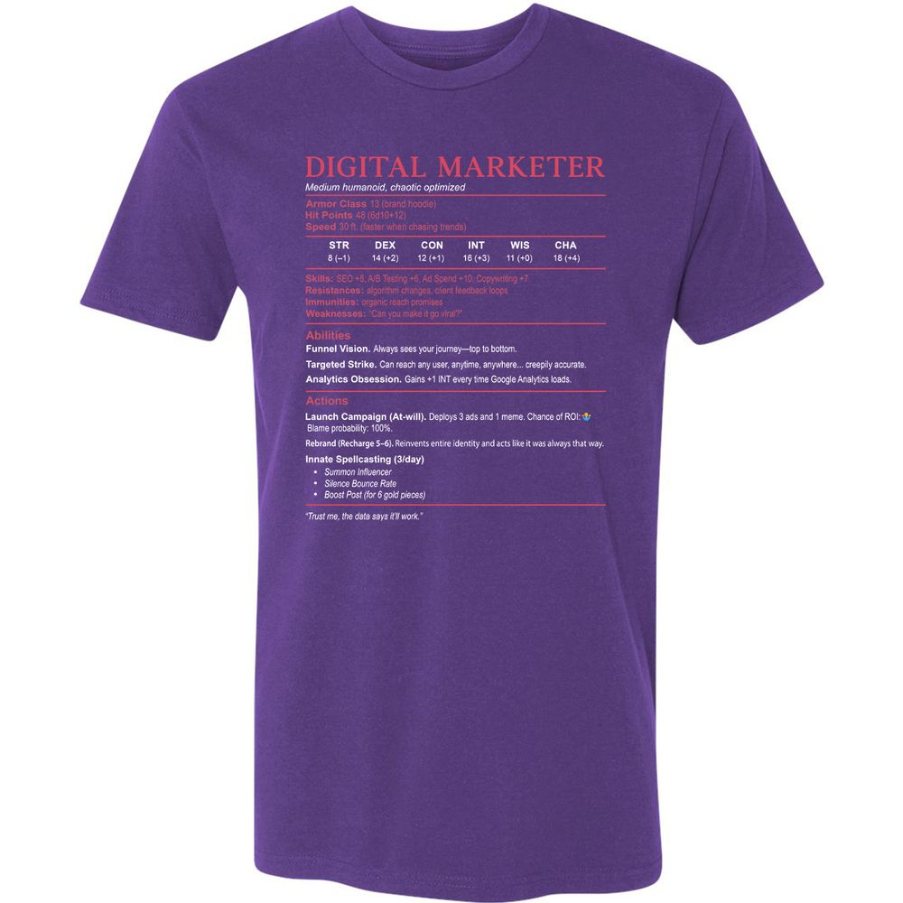 Digital Marketer Stats Premium Unisex T-Shirt - Purple Rush - 7