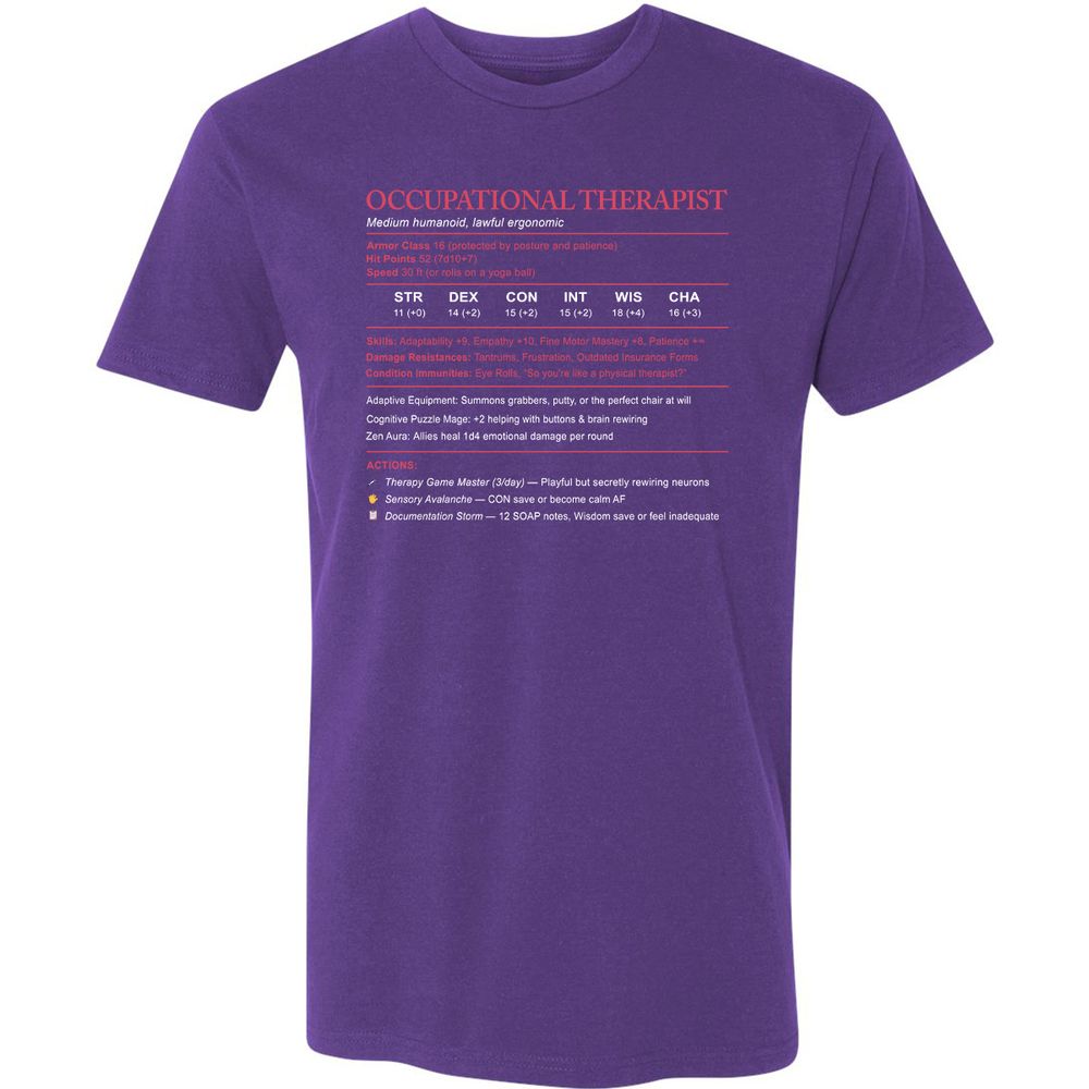 Occupational Therapist Stats Premium Unisex T-Shirt - Purple Rush - 7