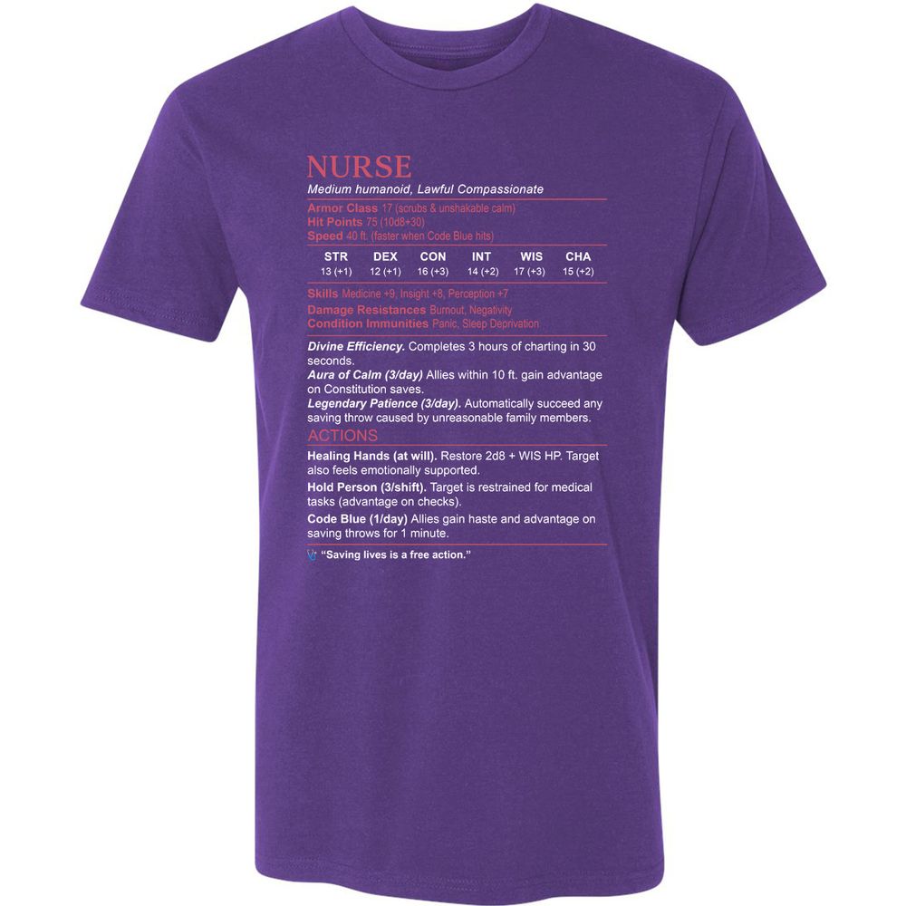 Nurse Stats 3 Premium Unisex T-Shirt - Purple Rush - 7