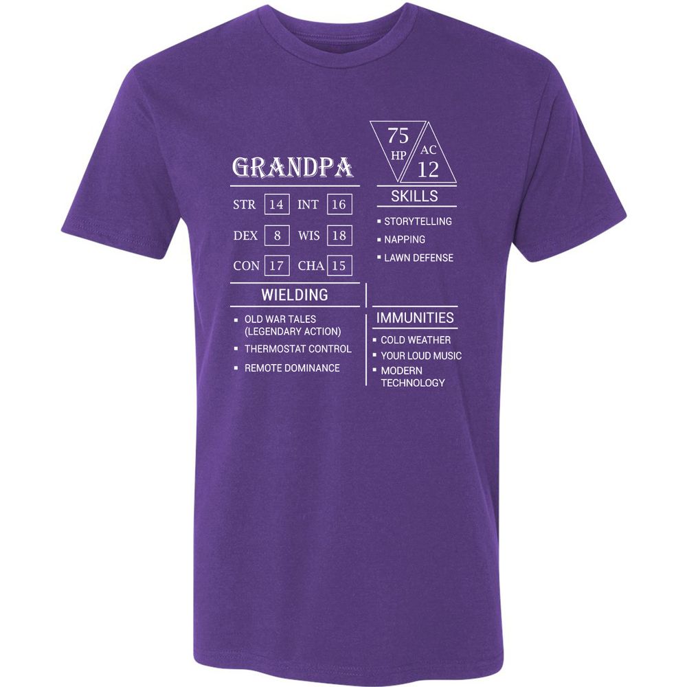 Grandpa Stats Premium Unisex T-Shirt - Purple Rush - 7
