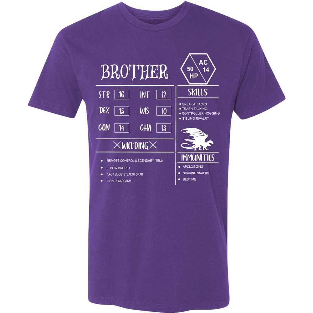 Brother Stats Premium Unisex T-Shirt - Purple Rush - 7