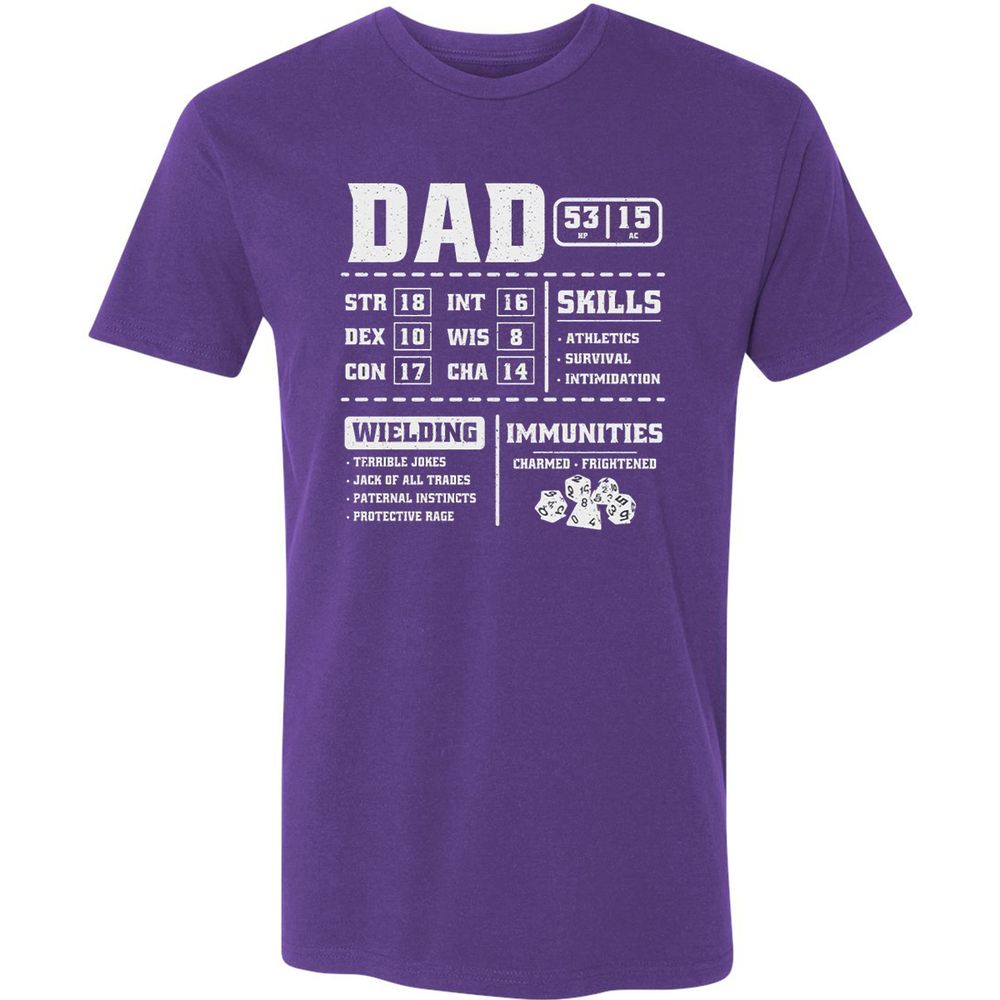Dad Stat Block 2 Premium Unisex T-Shirt - Purple Rush - 7