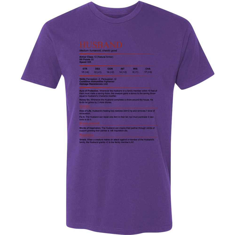 Husband White Premium Unisex T-Shirt - Purple Rush - 7