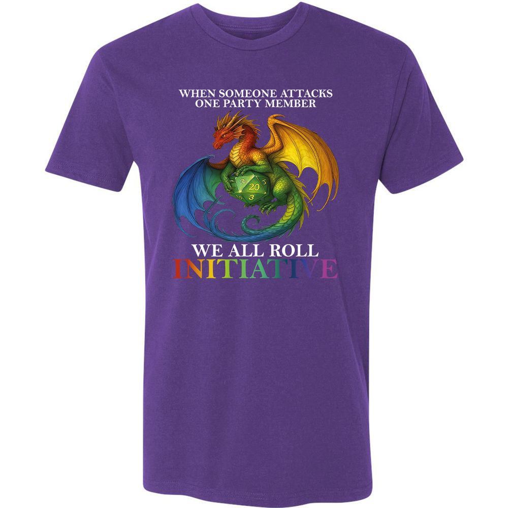 Dragon Roll For Initiative Premium Unisex T-Shirt - Purple Rush - 7