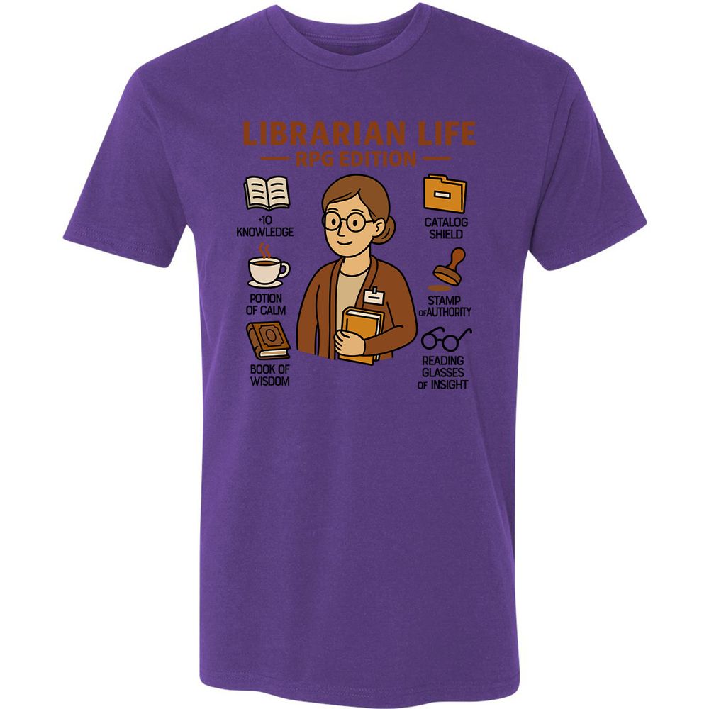 Librarian Life RPG Edition Premium Unisex T-Shirt - Purple Rush - 7