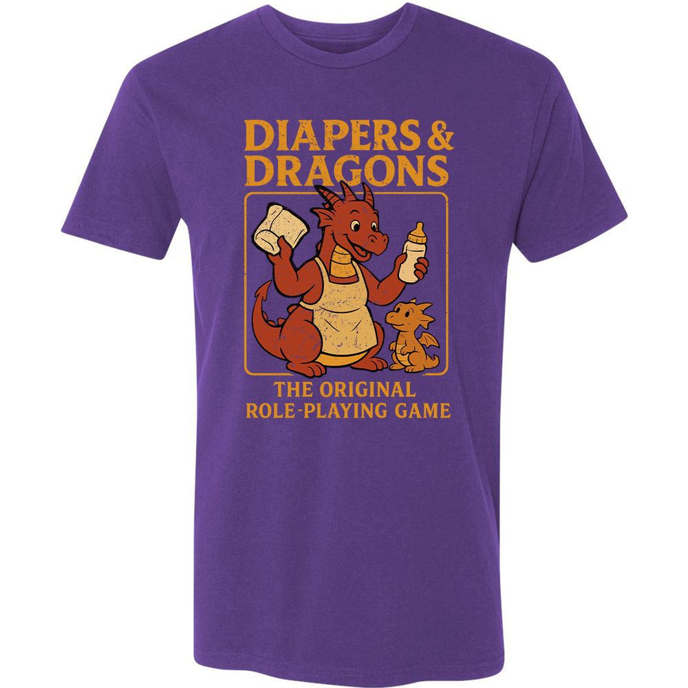 Diapers & Dragons Premium Unisex T-Shirt - Purple Rush - 7