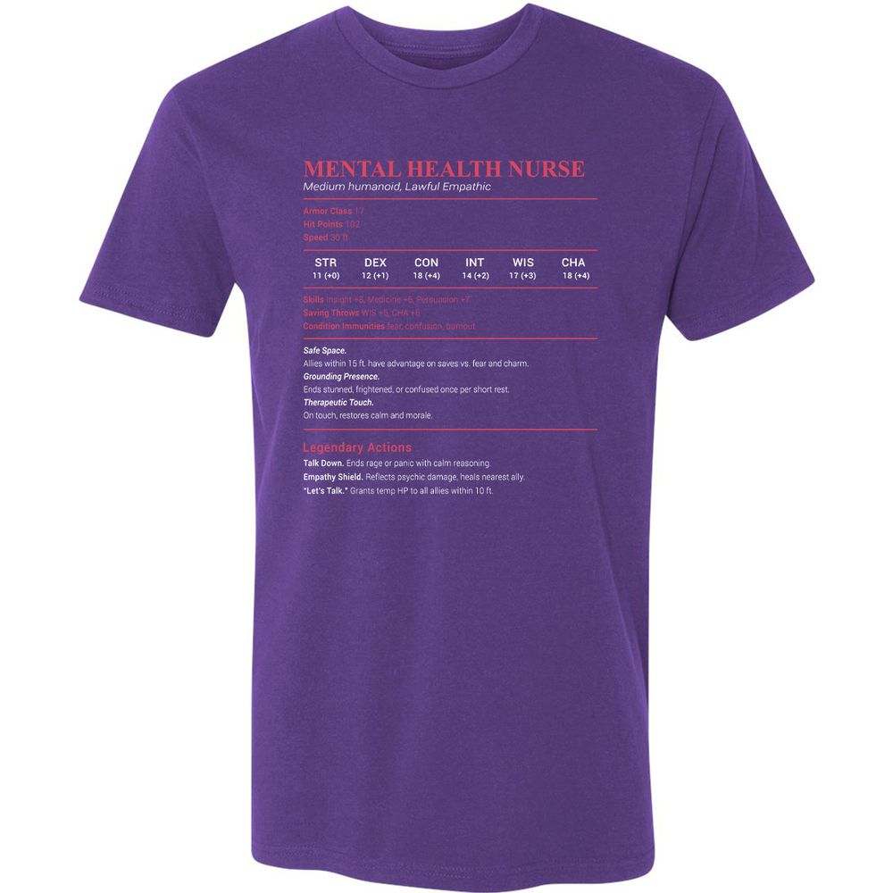 Mental Health Nurse Stats Premium Unisex T-Shirt - Purple Rush - 7