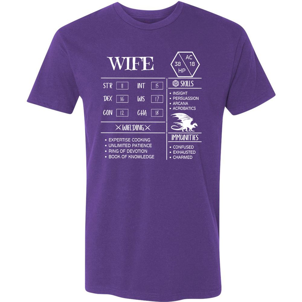 Wife Stats 2 Premium Unisex T-Shirt - Purple Rush - 7