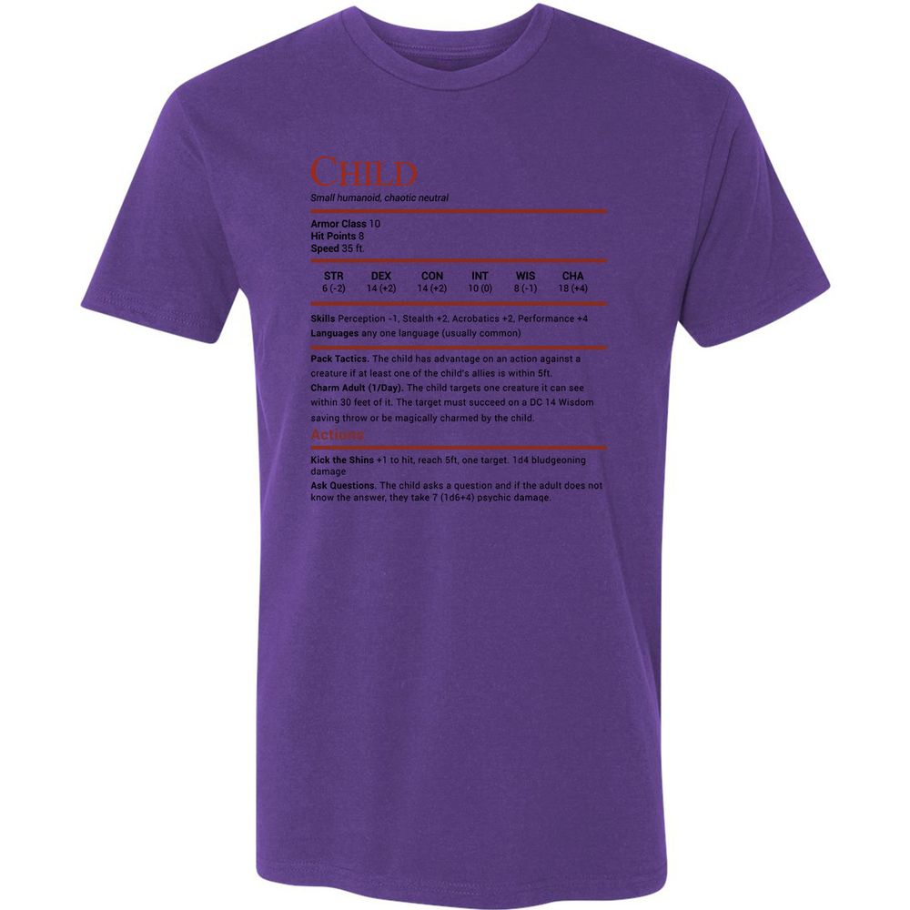 Child Stats Premium Unisex T-Shirt - Purple Rush - 7