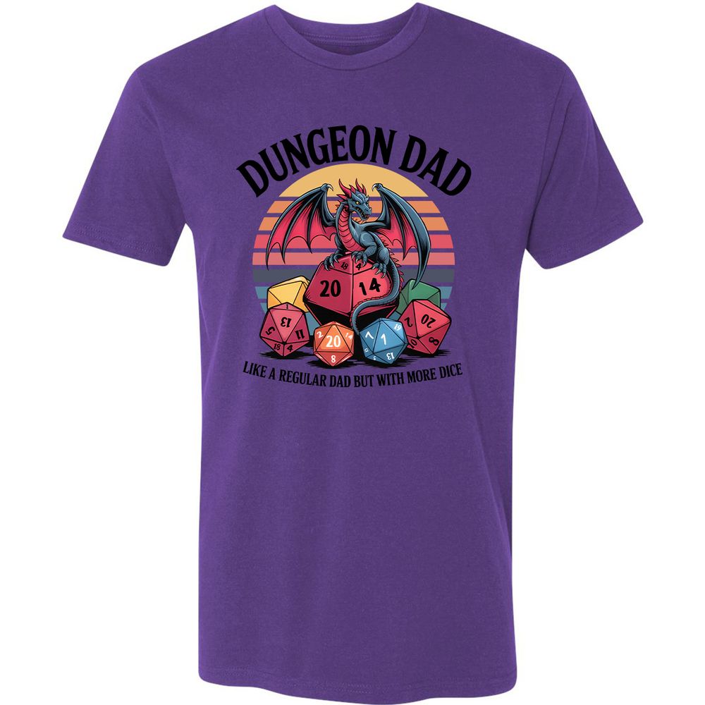 Dungeon Dad With More Dice Premium Unisex T-Shirt - Purple Rush - 7