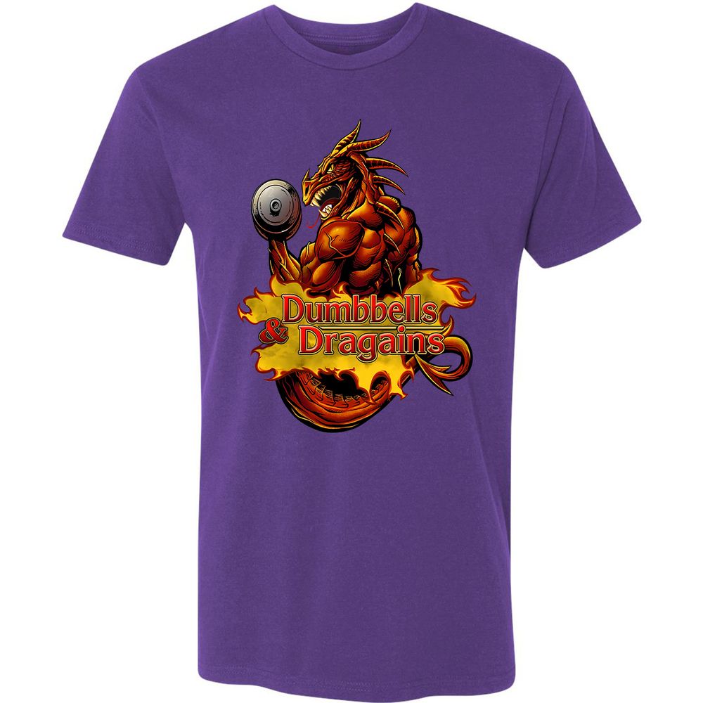 Dumbbells & Dragains Premium Unisex T-Shirt - Purple Rush - 7