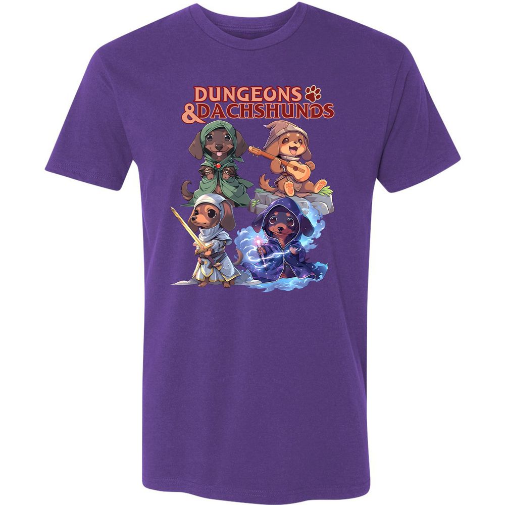 Dungeons & Dachshunds Premium Unisex T-Shirt - Purple Rush - 7