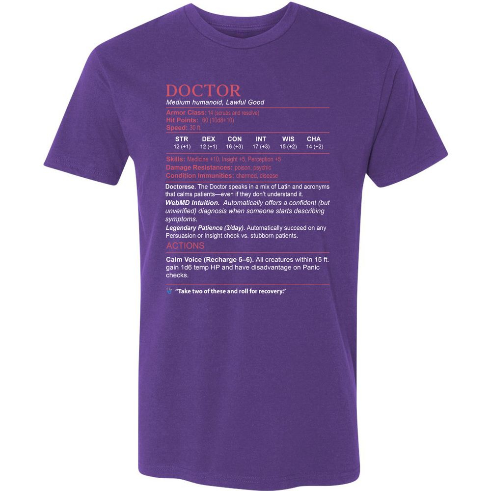 Doctor Stats Premium Unisex T-Shirt - Purple Rush - 7