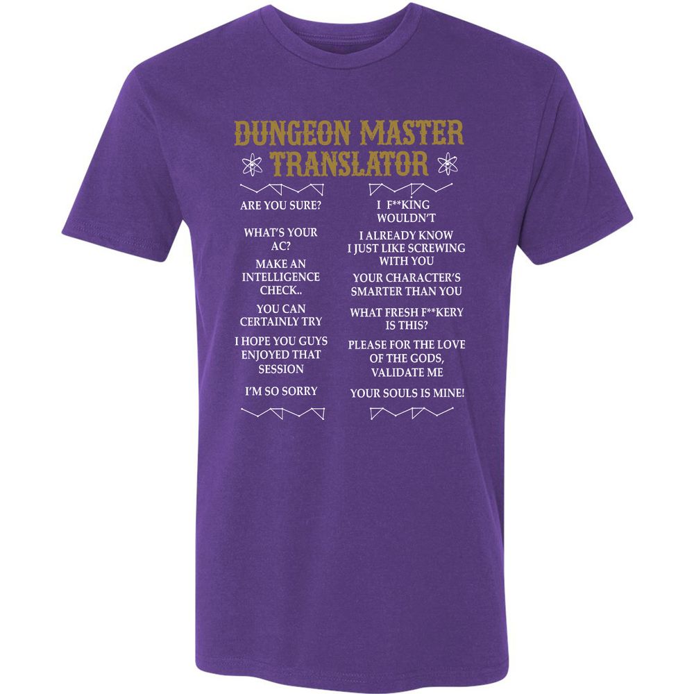 Dungeon Master Translator Premium Unisex T-Shirt - Purple Rush - 7