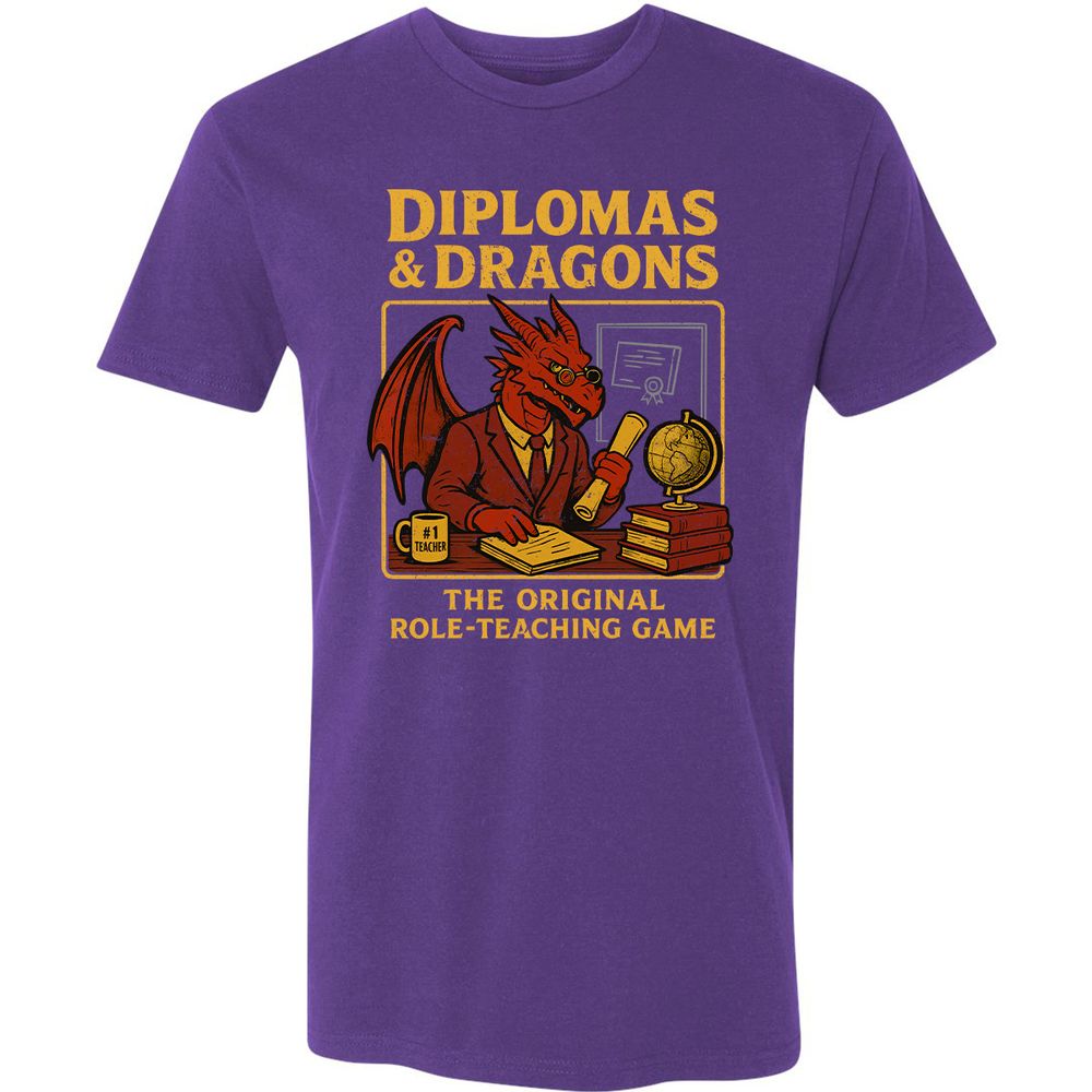 Diplomas & Dragons Premium Unisex T-Shirt - Purple Rush - 7