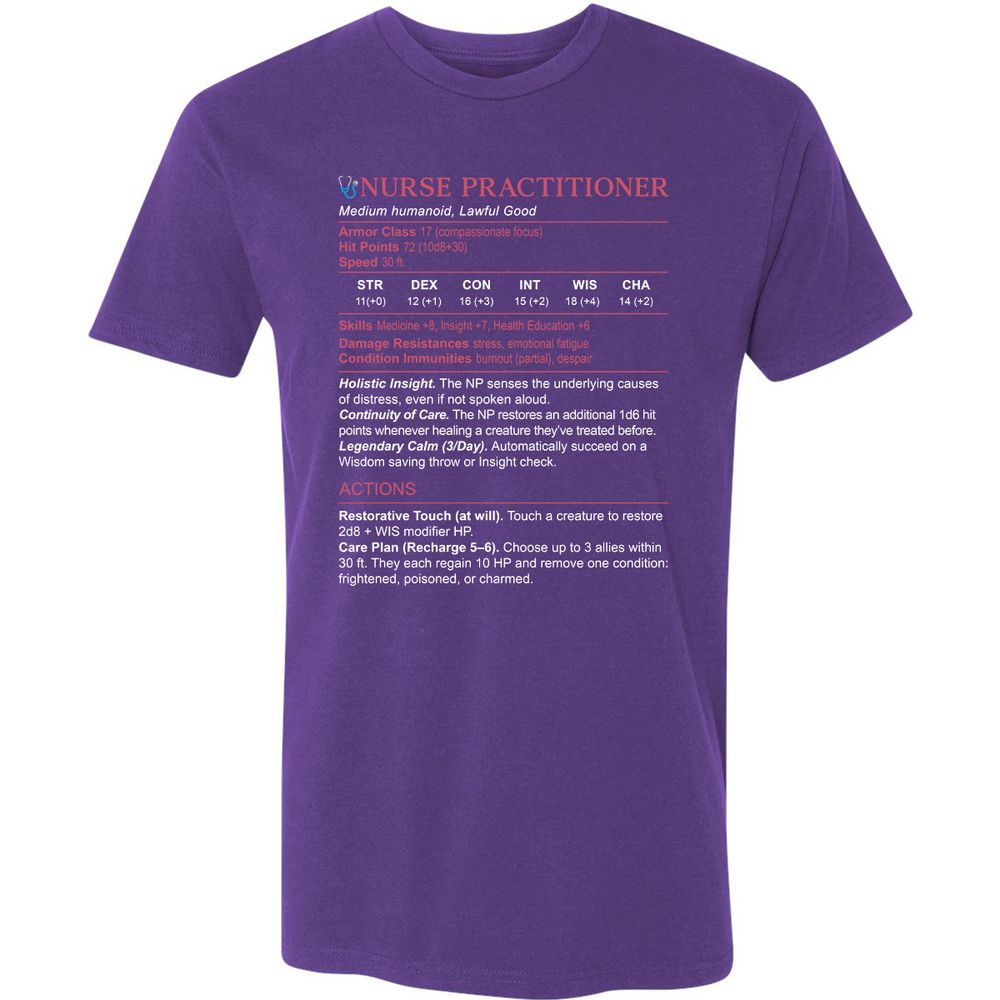Nurse Practitioner Stats Premium Unisex T-Shirt - Purple Rush - 7