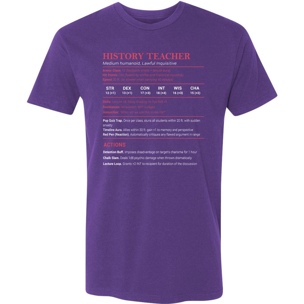 History Teacher Premium Unisex T-Shirt - Purple Rush - 7