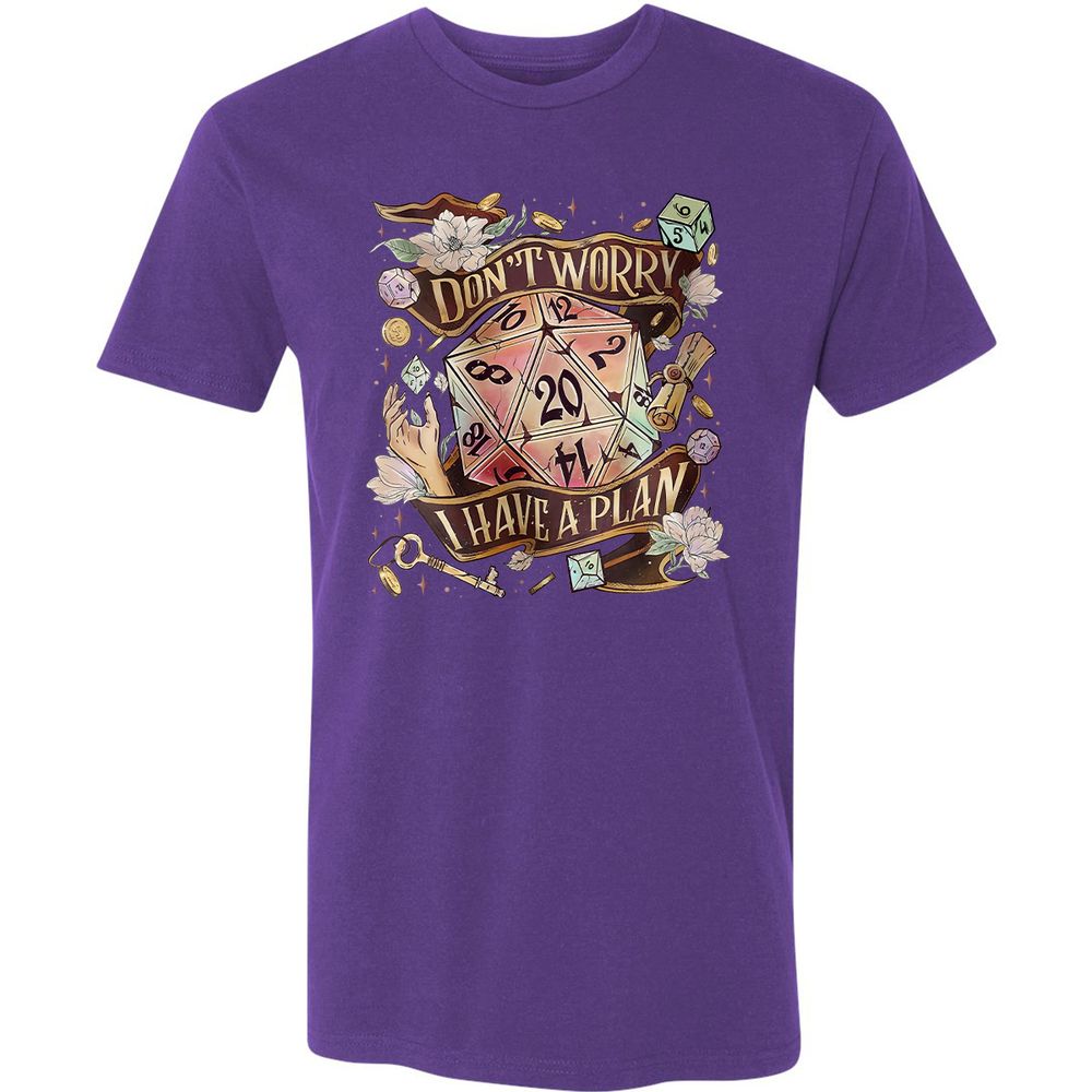 Floral Don't Worry I Have A Plan Premium Unisex T-Shirt - Purple Rush - 7
