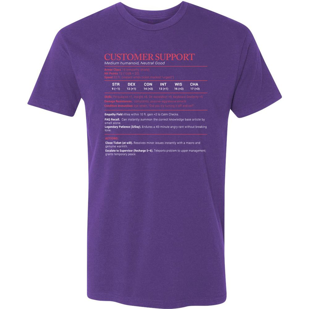 Customer Support Stats Premium Unisex T-Shirt - Purple Rush - 7
