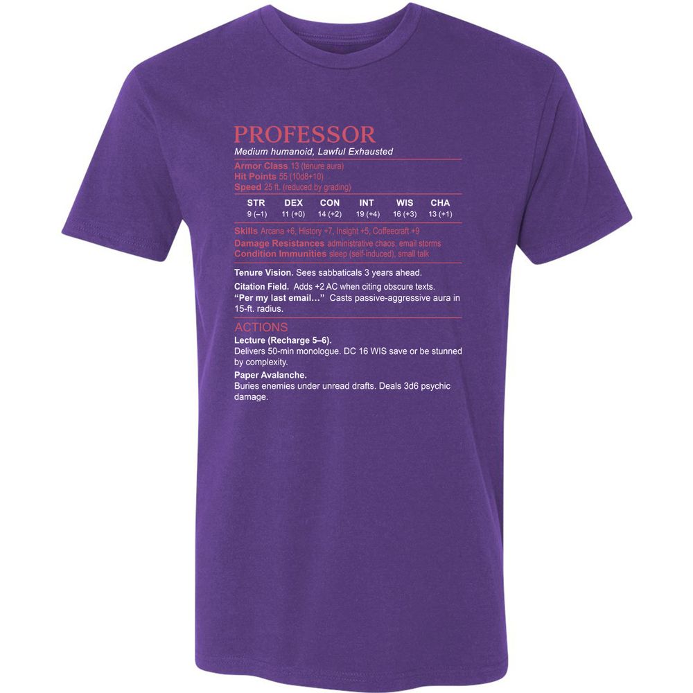 Professor Stats Premium Unisex T-Shirt - Purple Rush - 7