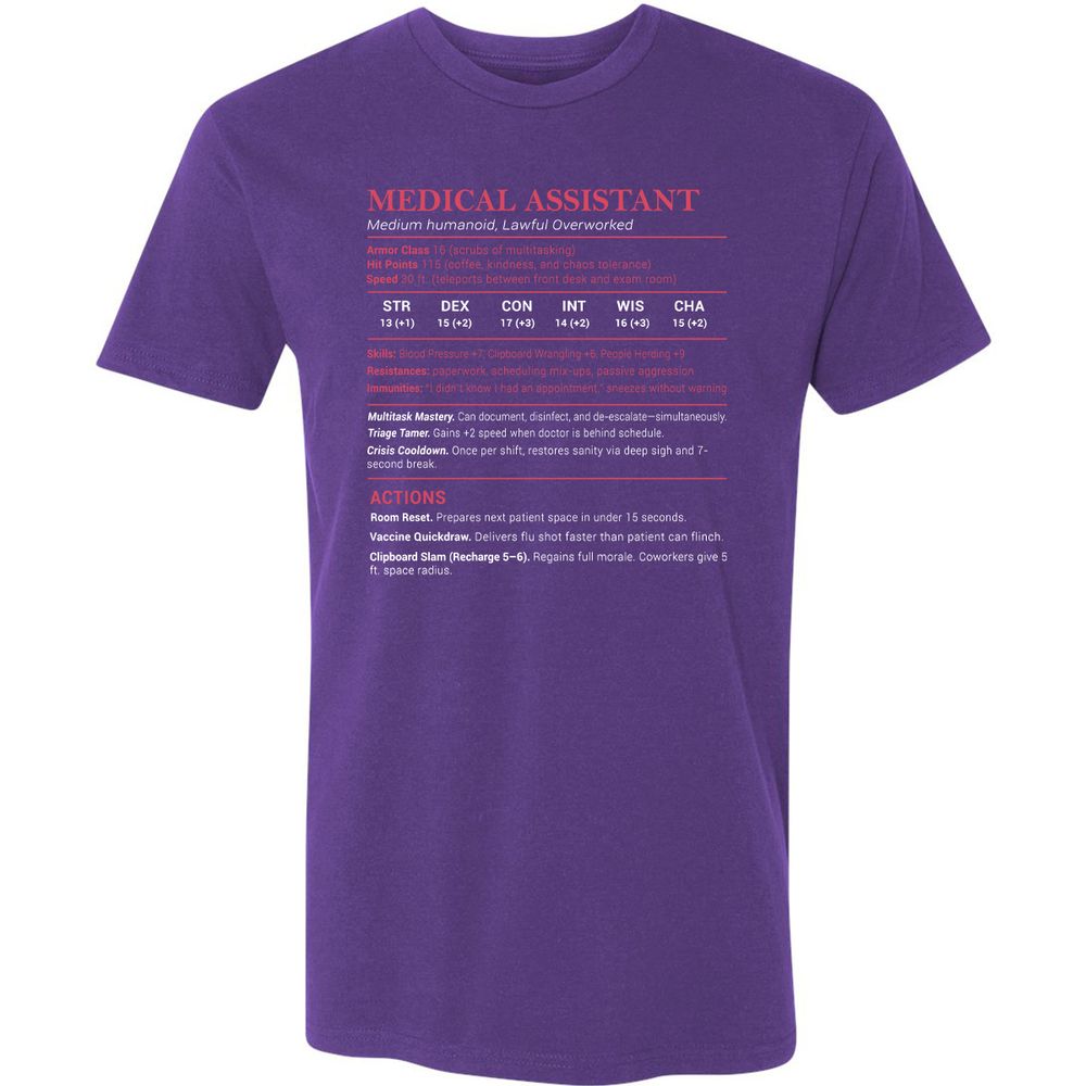 Medical Assistant Stats Premium Unisex T-Shirt - Purple Rush - 7