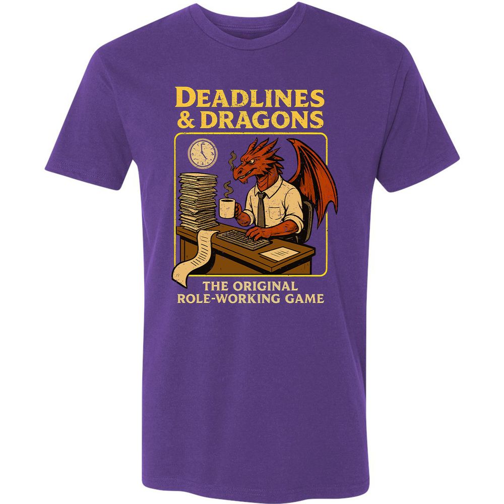Deadlines & Dragons (Office Staff) Premium Unisex T-Shirt - Purple Rush - 7