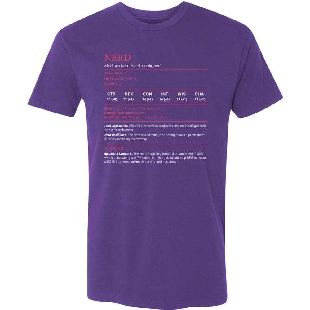 Nerd Stats Premium Unisex T-Shirt - Purple Rush - 7