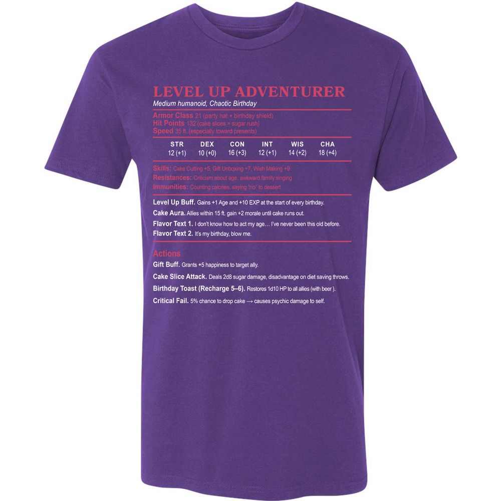 Level Up Adventurer Premium Unisex T-Shirt - Purple Rush - 7