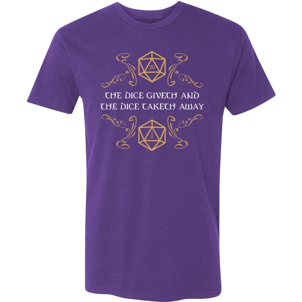The Dice Giveth and Taketh Away Natural 20 and Critical Fail Premium Unisex T-Shirt - Purple Rush - 7