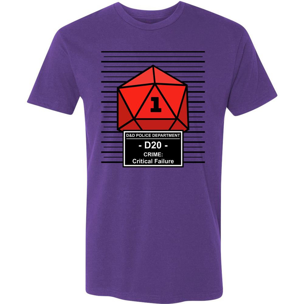 D20 Arrested For Critical Failure Premium Unisex T-Shirt - Purple Rush - 7
