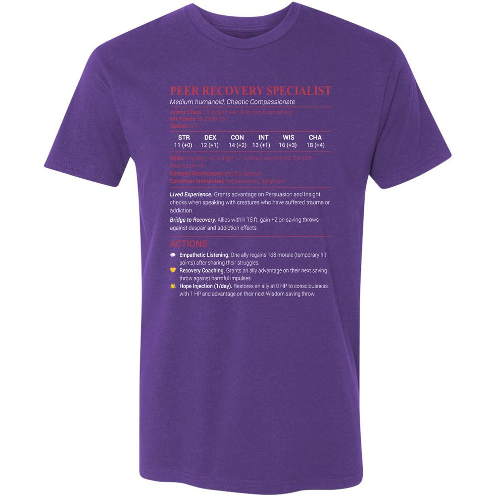 Peer Recovery Specialist Premium Unisex T-Shirt - Purple Rush - 7